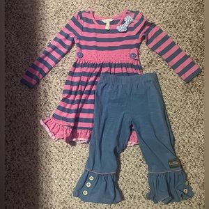 Matilda Jane long sleeve top and pant outfit size 4t